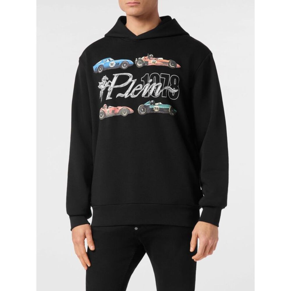 Philipp Plein Men Cotton Hoodie Philipp Plein With Graphic Logo Print